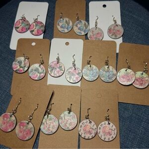Wholesale Reseller Lot 10 Pairs Handcrafted Wood Earrings